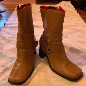 Tommy Hilfiger Brown Leather Mid Calf Boots  size 10